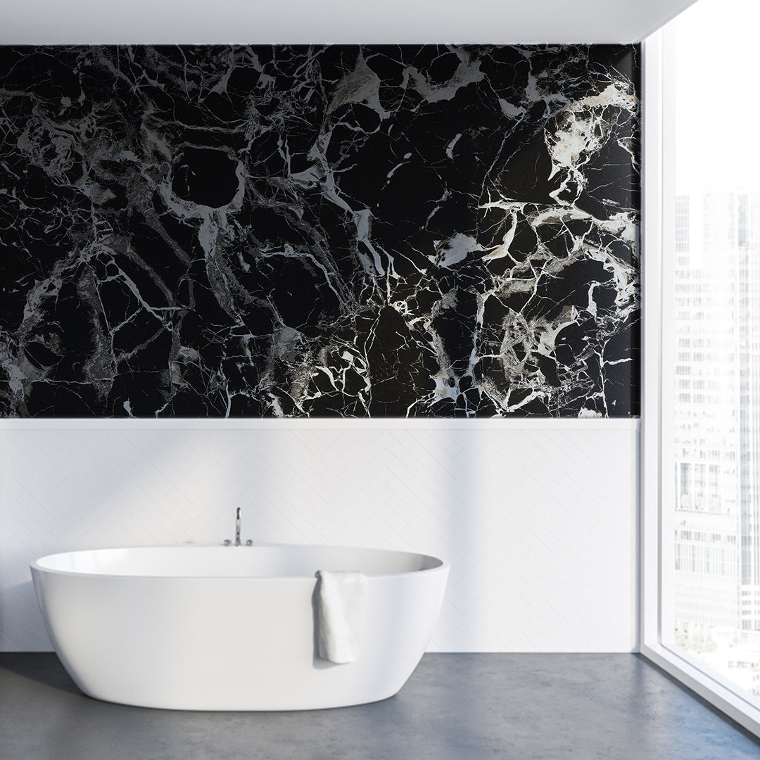 Black Agate Polygranite Sheet (8*4ft.) | Matte Finish Polygranite Sheet Collection