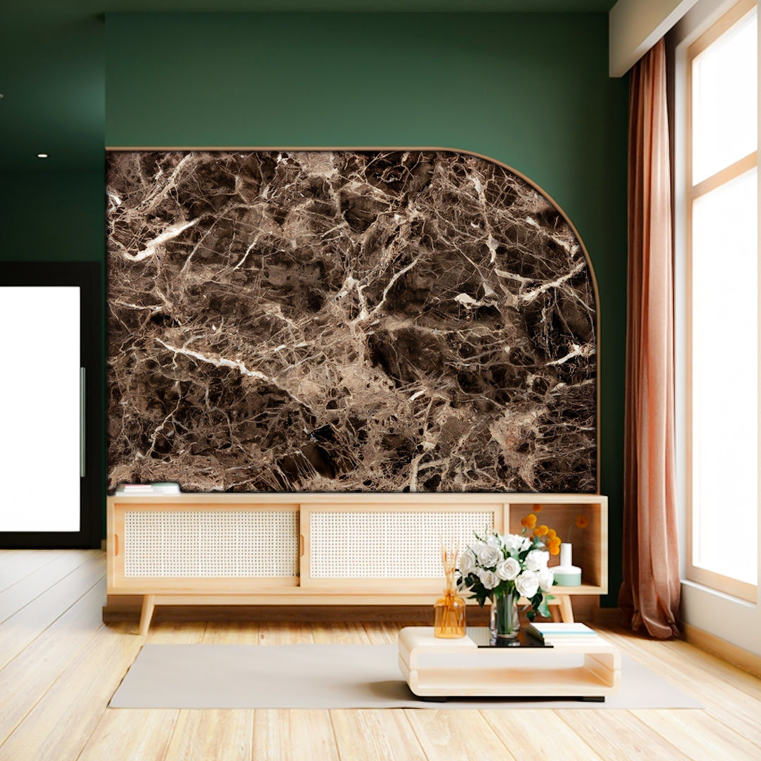 Deep Earth Polygranite Sheet (8*4ft.) |Premium Glossy Finish Polygranite Sheet Collection