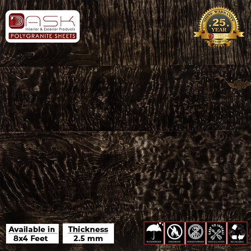 Burnt Cinde Polygranite Sheet (8*4ft.) |Premium Glossy Finish Polygranite Sheet Collection