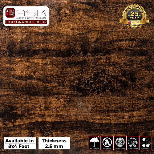 Ebony Gold Polygranite Sheet (8*4ft.) |Premium Glossy Finish Polygranite Sheet Collection