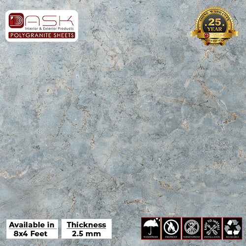 Blue Sky Polygranite Sheet (8*4ft.) |Premium Glossy Finish Polygranite Sheet Collection