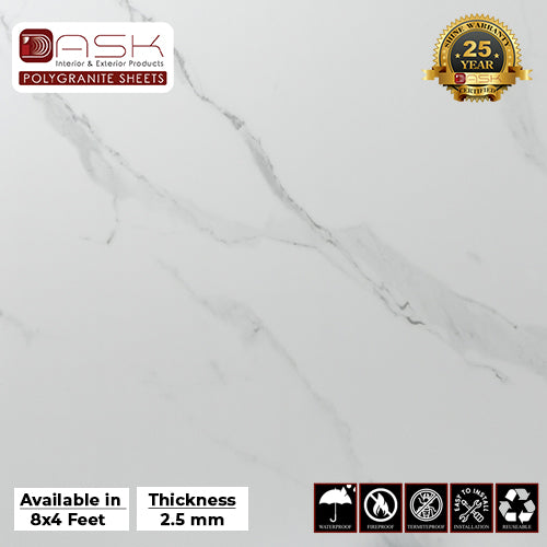 Innate Marble Polygranite Sheet (8*4ft.) |Premium Glossy Finish Polygranite Sheet Collection